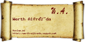 Werth Alfréda névjegykártya